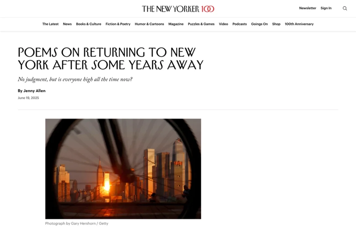 An article on The New Yorker website showing a featured image with its caption, which acts as a photo credit, displayed underneath.