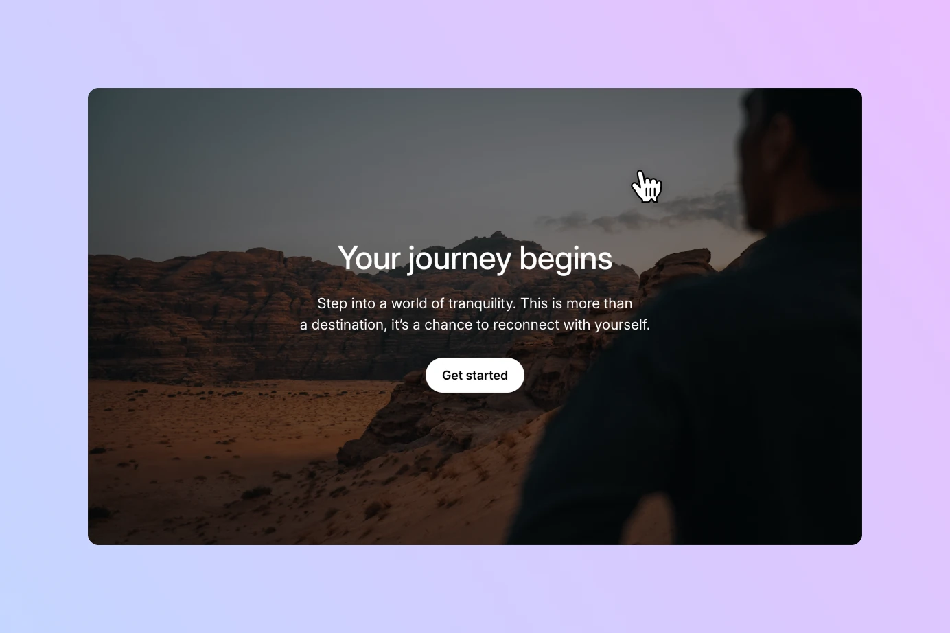 A WordPress Cover Block where the button link is stretched, making the background image, text, and button one large clickable area.