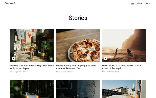 Site screenshot that previews Blog 1 preset