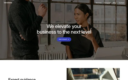 Site screenshot that previews Business 1 preset