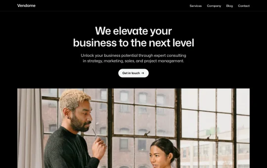 Site screenshot that previews Business 2 preset