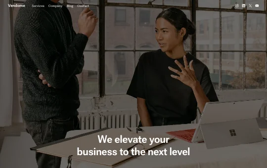 Site screenshot that previews Business 4 preset