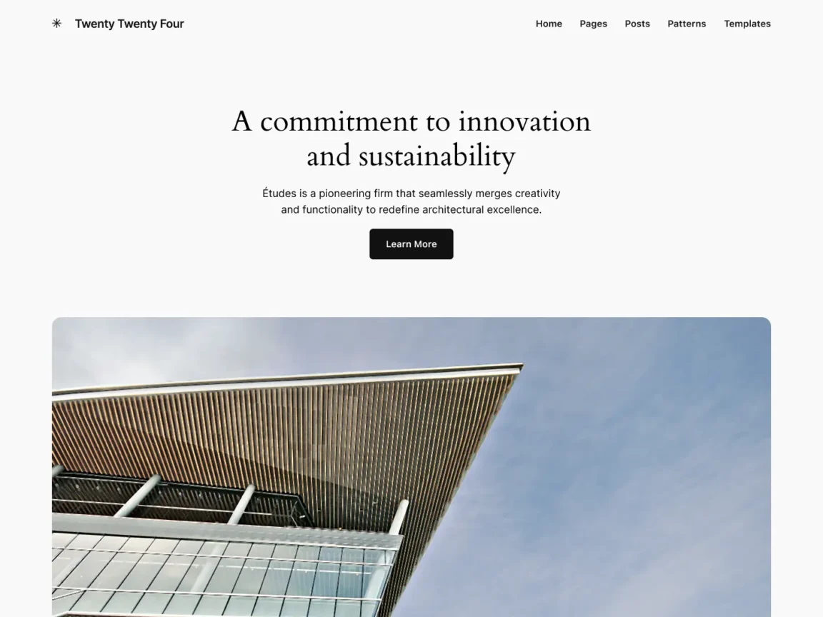 The official screenshot of Twenty Twenty-Four, the 2024 WordPress default theme.