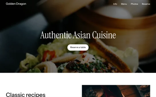 Transparent header with white text overlaying a WordPress Cover block with a background image.