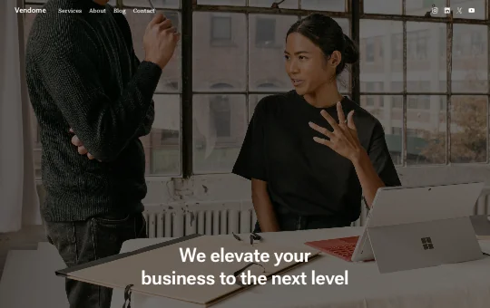 Site screenshot that previews Business 4 preset