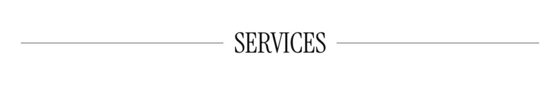 A "Services" heading centered between two horizontal separator lines.