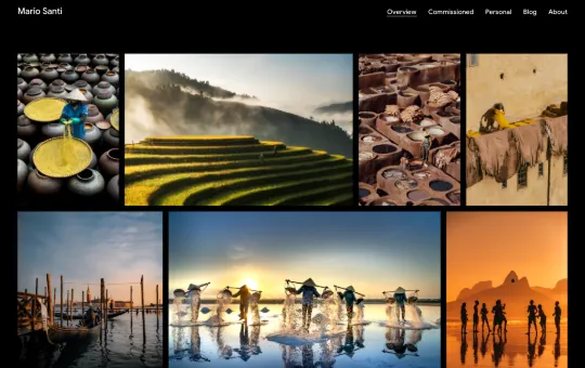 Site screenshot that previews Photography 2 preset
