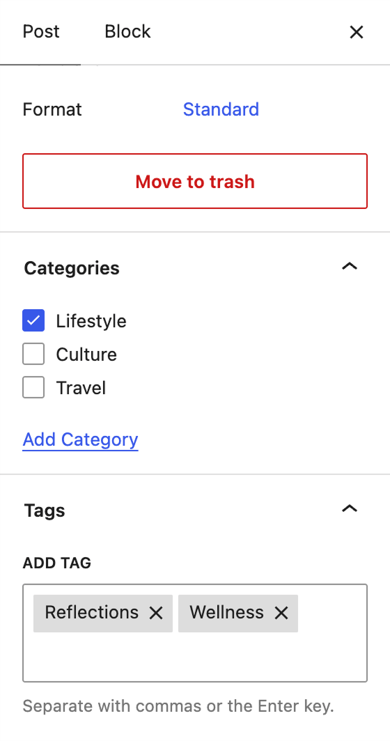 Adding categories and tags to a WordPress post before displaying related posts.