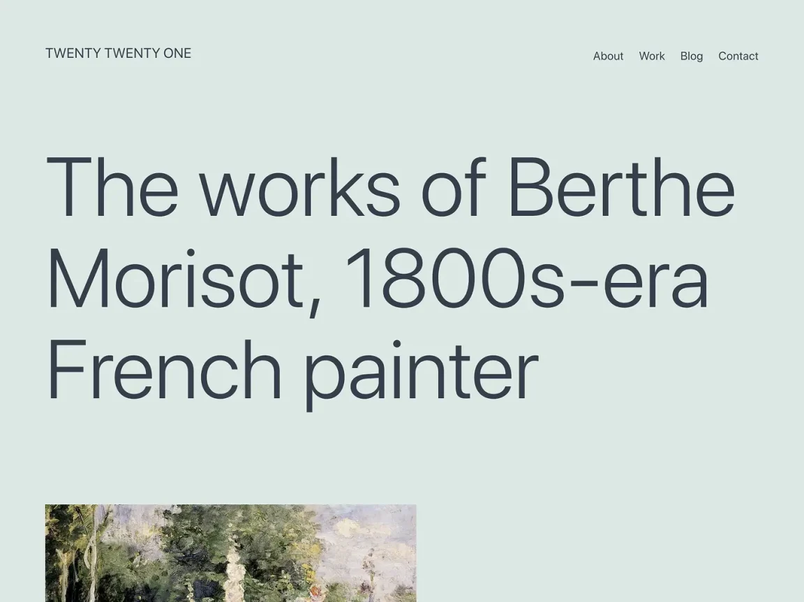 The official screenshot of the Twenty Twenty-One WordPress theme.