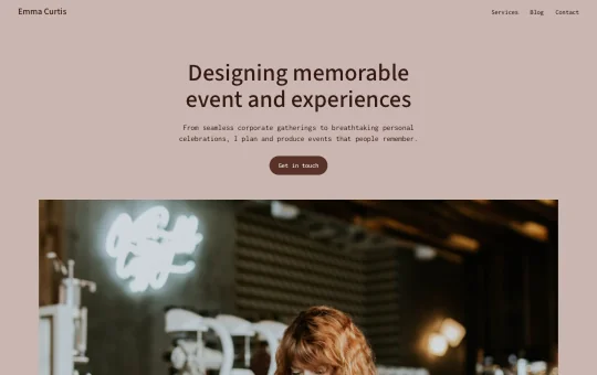 Site screenshot that previews Personal 3 preset