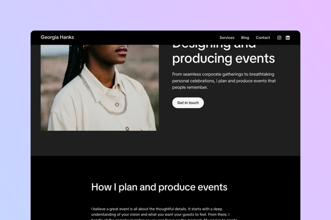 WordPress sticky header showing logo and navigation menu fixed at the top while scrolling.